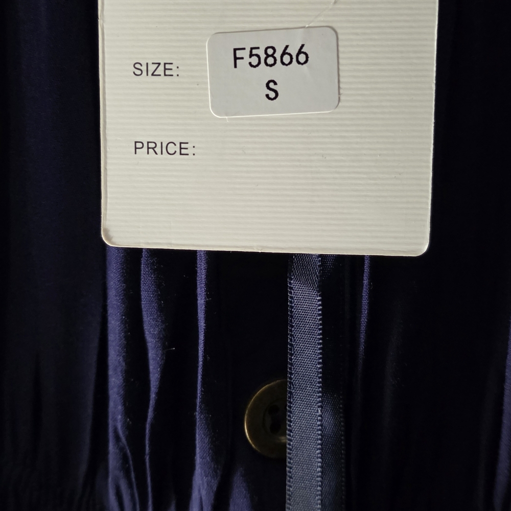 Ostoo Deep Blue Button-Front Maxi Dress - Picture 9 of 10